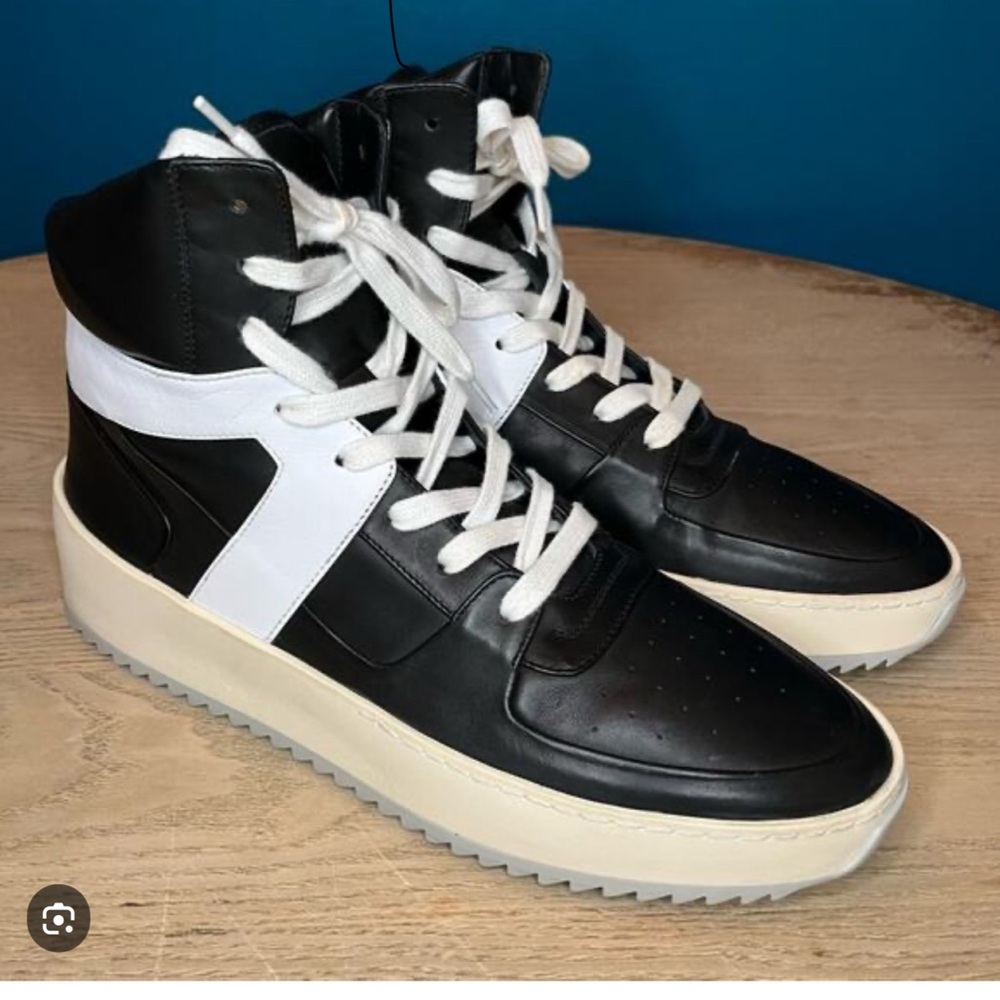 Black and White High-Top Sneakers